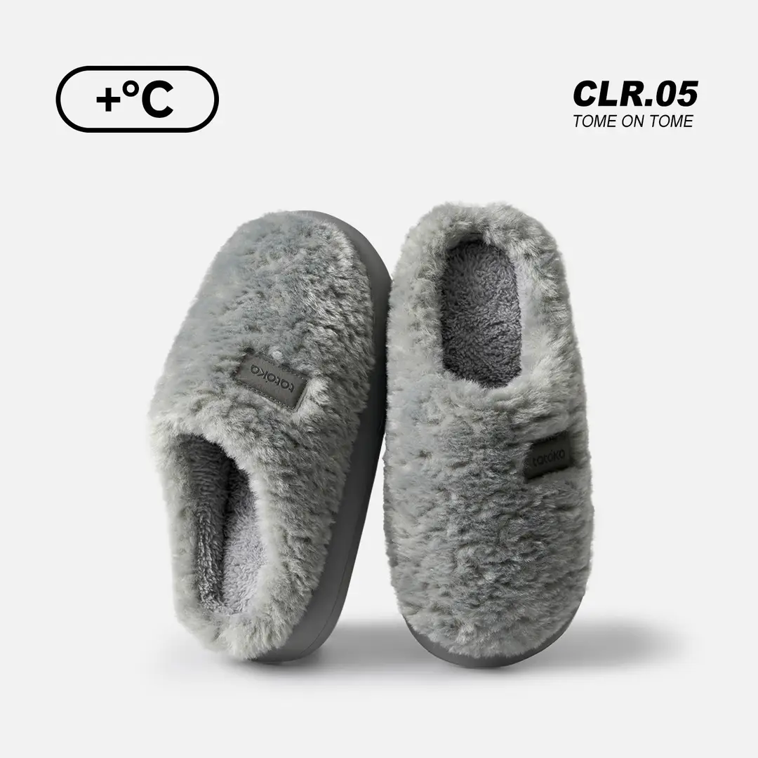 Simple Plush Slippers for Autumn and Winter, New Indoor Home Non-Slip Fleece-Lined Warm High-End Cotton Slippers for Women - Image 9