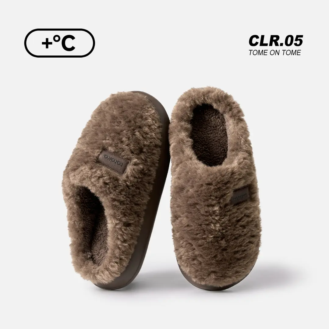 Simple Plush Slippers for Autumn and Winter, New Indoor Home Non-Slip Fleece-Lined Warm High-End Cotton Slippers for Women - Image 10