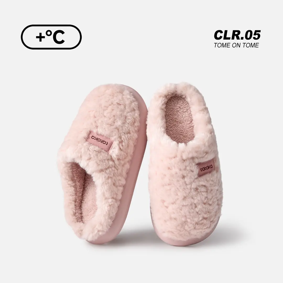 Simple Plush Slippers for Autumn and Winter, New Indoor Home Non-Slip Fleece-Lined Warm High-End Cotton Slippers for Women - Image 6