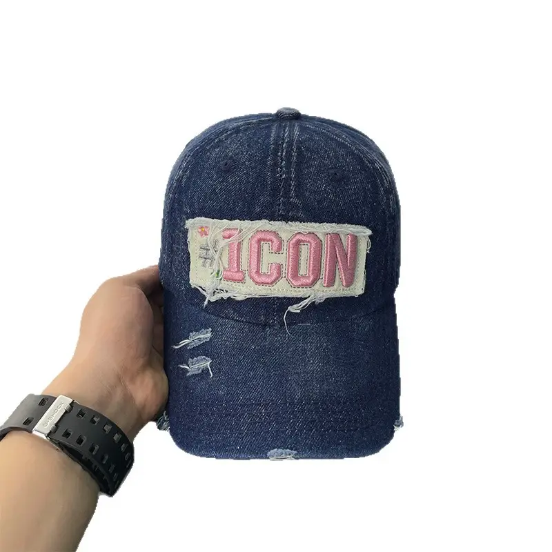 Light Blue Icon Patch Cap for Women Summer Wear - Image 11