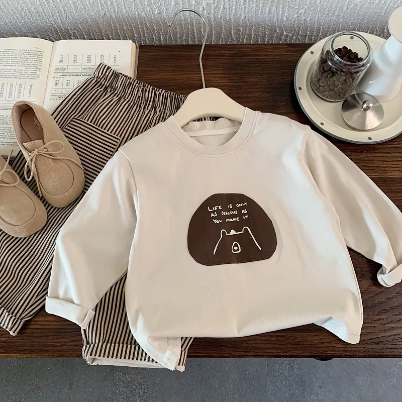 Boys Long Sleeve T-Shirt Cream Patches 2025
