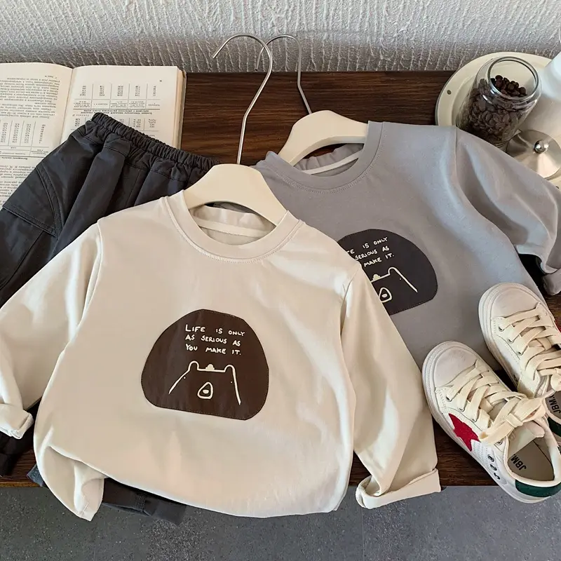 Boys Long Sleeve T-Shirt Cream Patches 2025