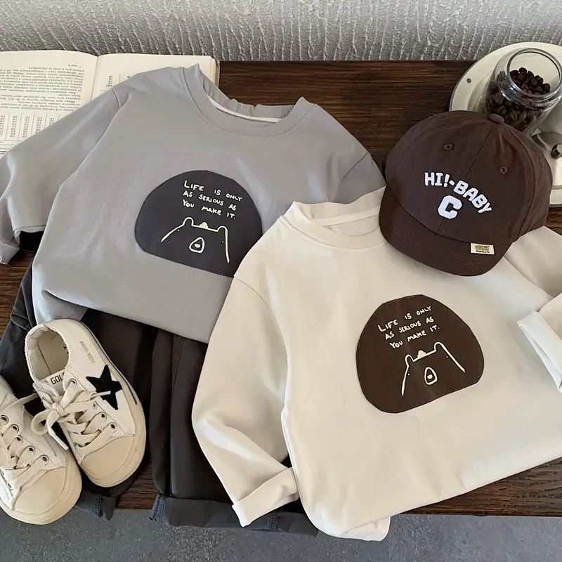 Boys Long Sleeve T-Shirt Cream Patches 2025 — feature 1