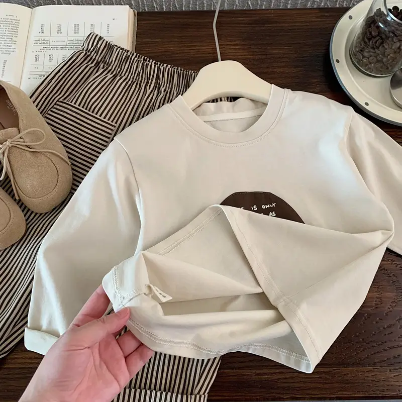 Boys Long Sleeve T-Shirt Cream Patches 2025 — feature 6