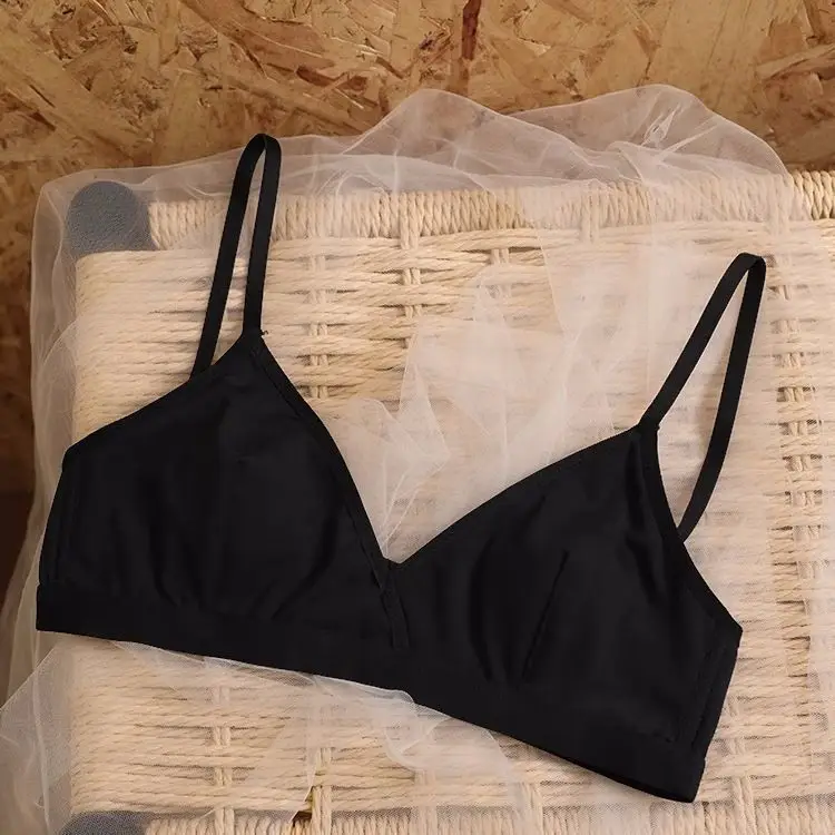 Seamless Young Women's Underwear, Thin Cup Bra with Bunny Ears, Suitable for Small Busts, Comfortable and Breathable, Wireless, Slimming Bra