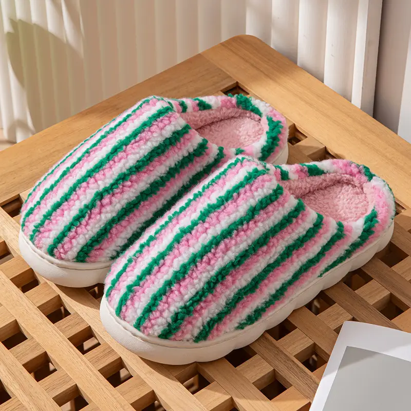 Cross-Border Mushroom Smiley Face Cotton Slippers for Women, Winter Indoor Home Soft-Soled Non-Slip Couple's Patterned Fruit Heart Cotton Slippers - Image 6