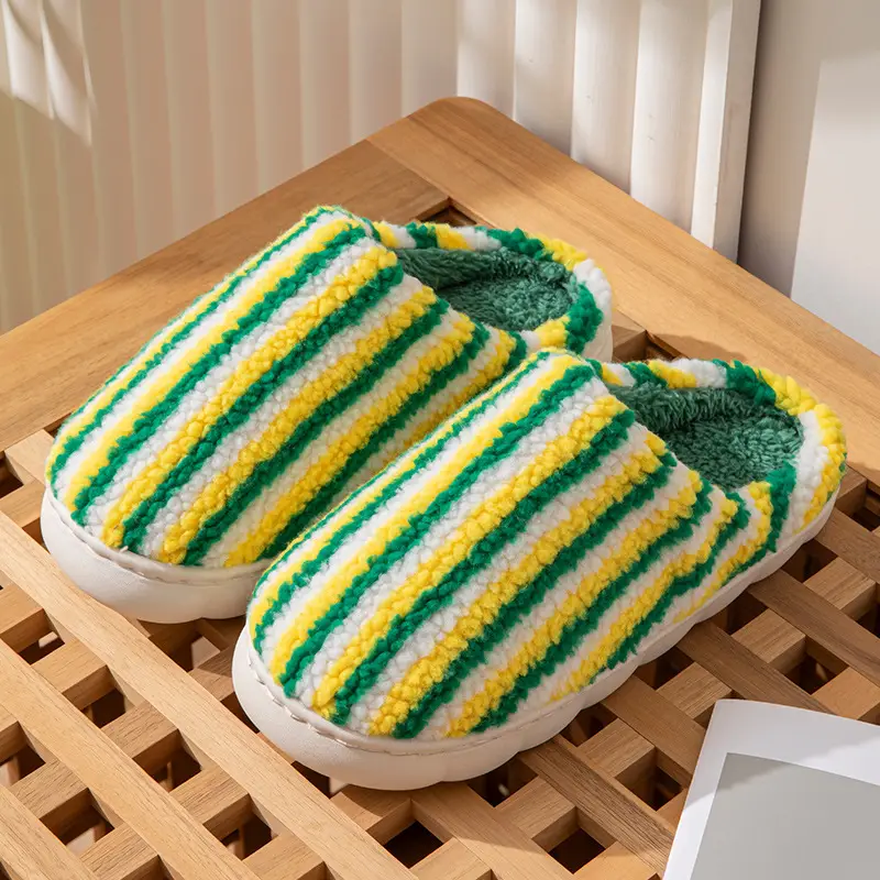 Cross-Border Mushroom Smiley Face Cotton Slippers for Women, Winter Indoor Home Soft-Soled Non-Slip Couple's Patterned Fruit Heart Cotton Slippers - Image 7