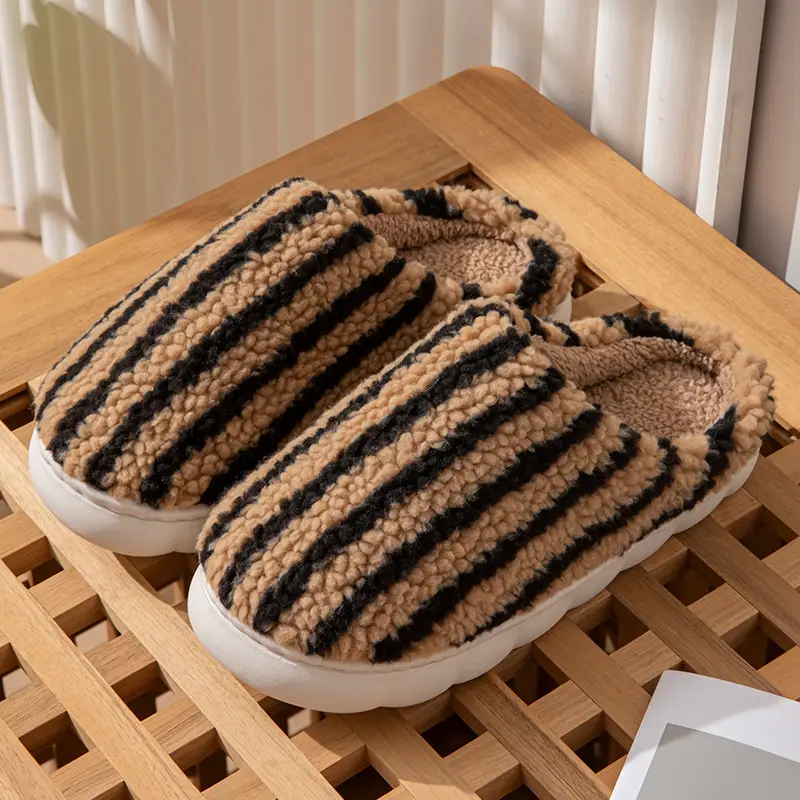 Cross-Border Mushroom Smiley Face Cotton Slippers for Women, Winter Indoor Home Soft-Soled Non-Slip Couple's Patterned Fruit Heart Cotton Slippers - Image 9