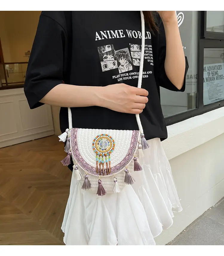 2025 New Summer Ethnic Tassel Crossbody Bag — feature 3