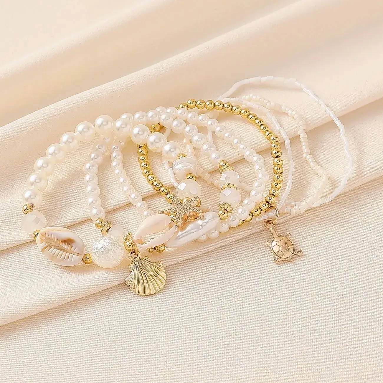New European & American Cross-Border Pearl Bracelet with Starfish Charm - Image 5