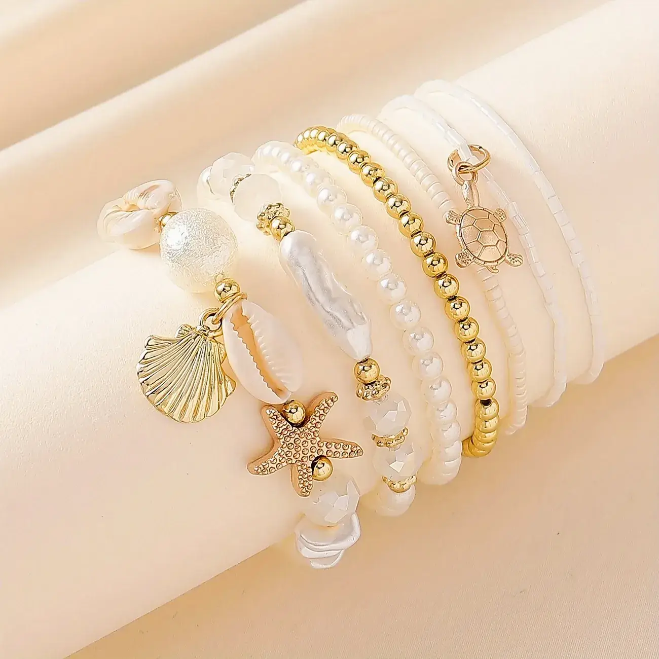 New European & American Cross-Border Pearl Bracelet with Starfish Charm - Image 6