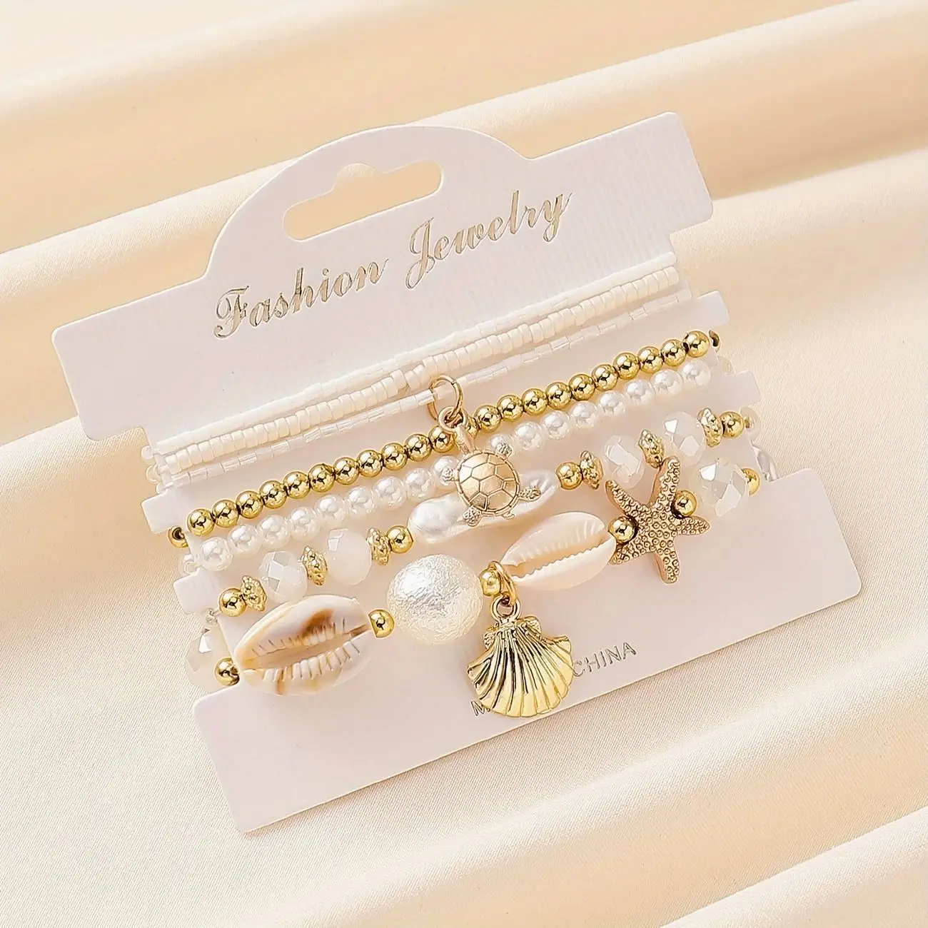 New European & American Cross-Border Pearl Bracelet with Starfish Charm — feature 2