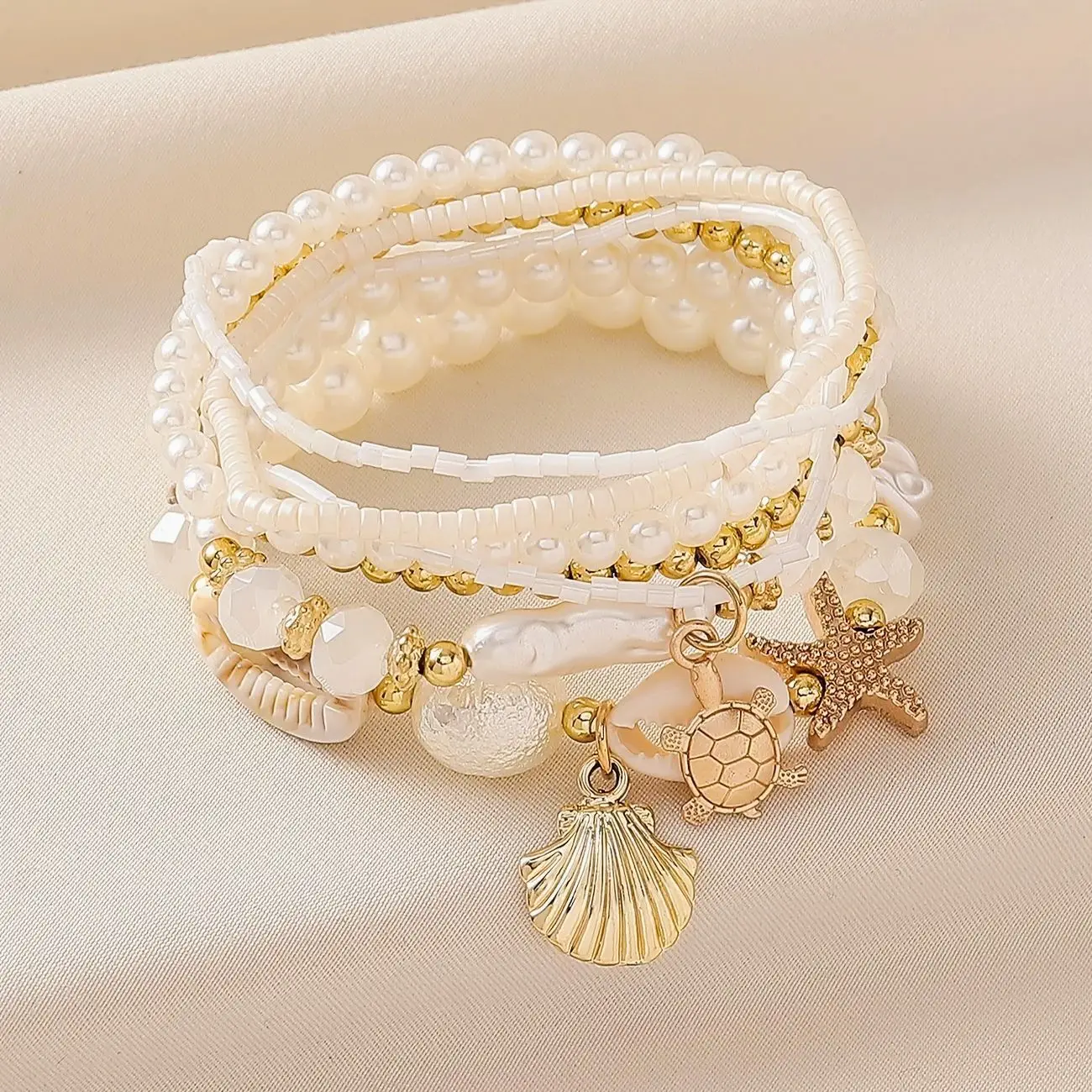 New European & American Cross-Border Pearl Bracelet with Starfish Charm — feature 3