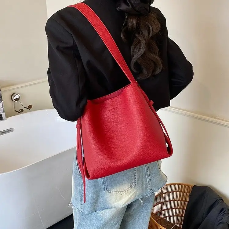 Korean Style Cream Bucket Bag 2025 New Arrival - Image 6