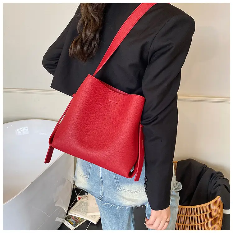 Korean Style Cream Bucket Bag 2025 New Arrival — feature 14