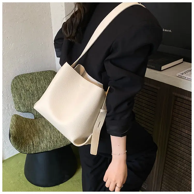 Korean Style Cream Bucket Bag 2025 New Arrival — feature 18