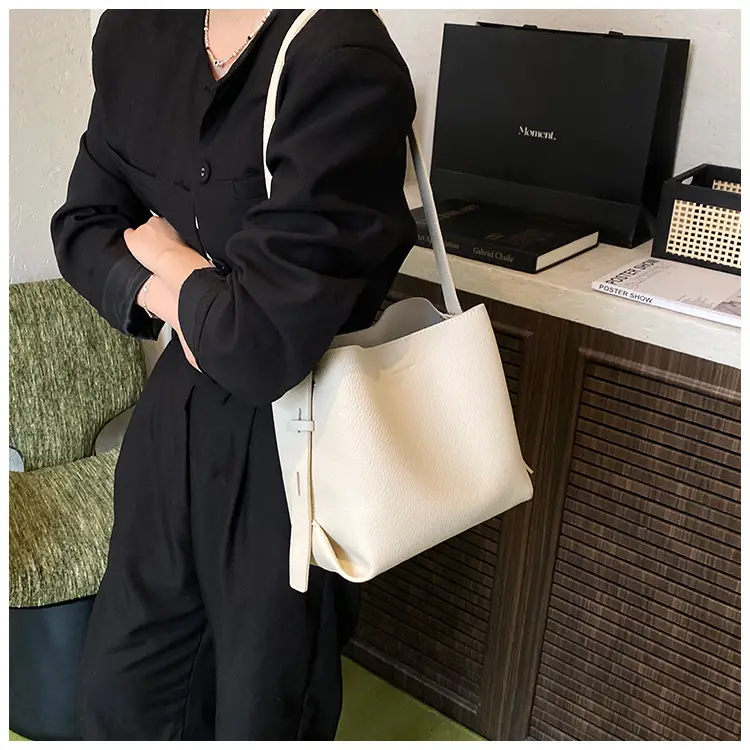 Korean Style Cream Bucket Bag 2025 New Arrival — feature 19