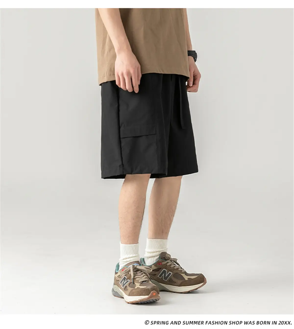 Men's Summer Cargo Shorts with Buckle Belt — feature 11