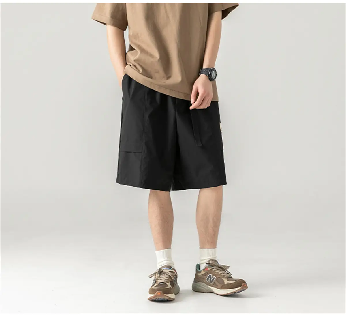 Men's Summer Cargo Shorts with Buckle Belt — feature 12