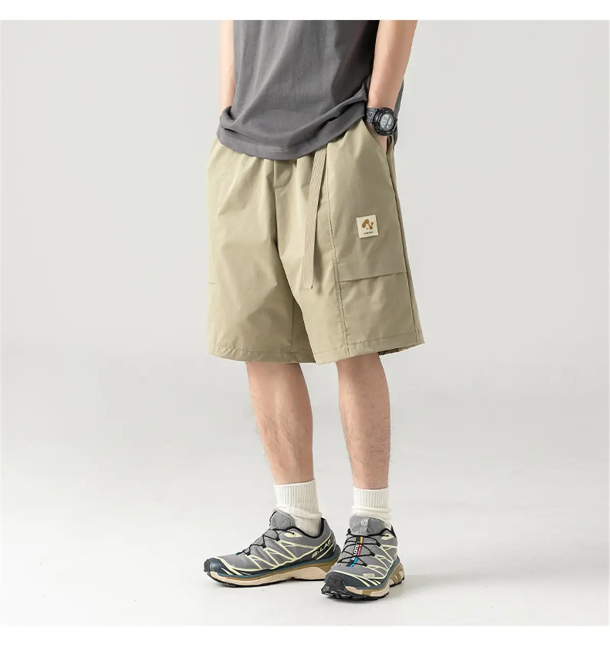 Men's Summer Cargo Shorts with Buckle Belt — feature 14