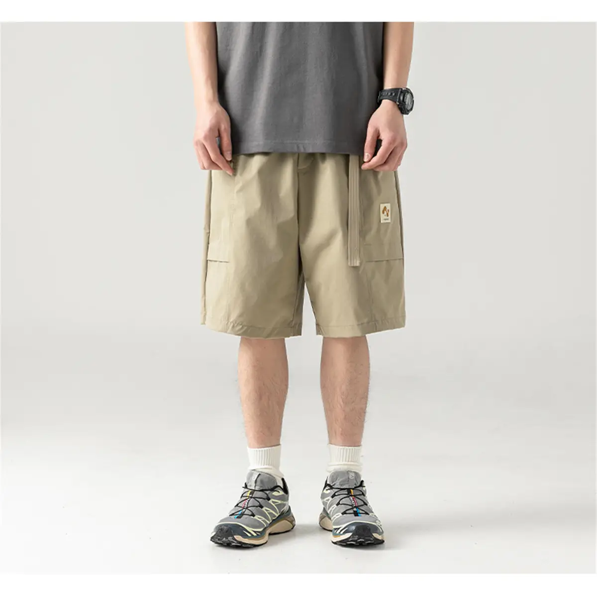 Men's Summer Cargo Shorts with Buckle Belt — feature 16