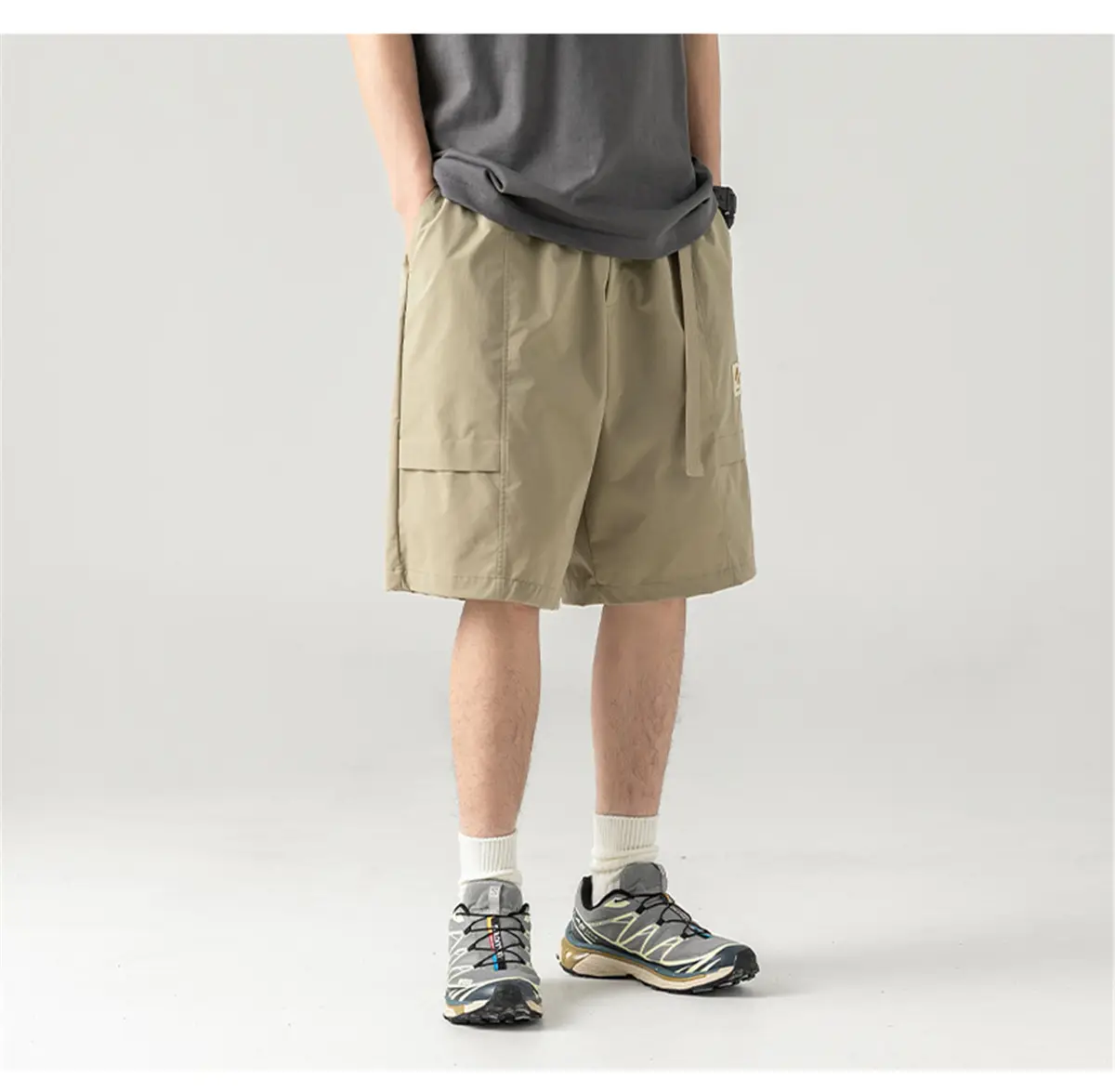 Men's Summer Cargo Shorts with Buckle Belt — feature 17