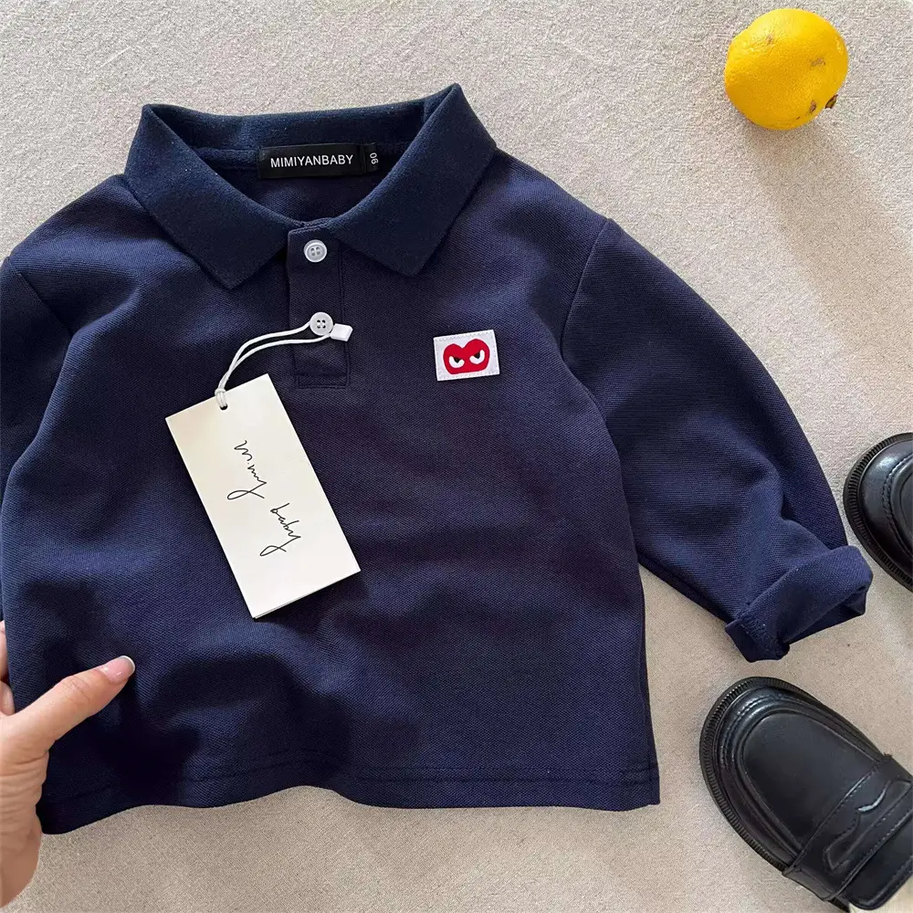 Blue Japanese Style Boys Polo Shirt for Toddler — feature 19