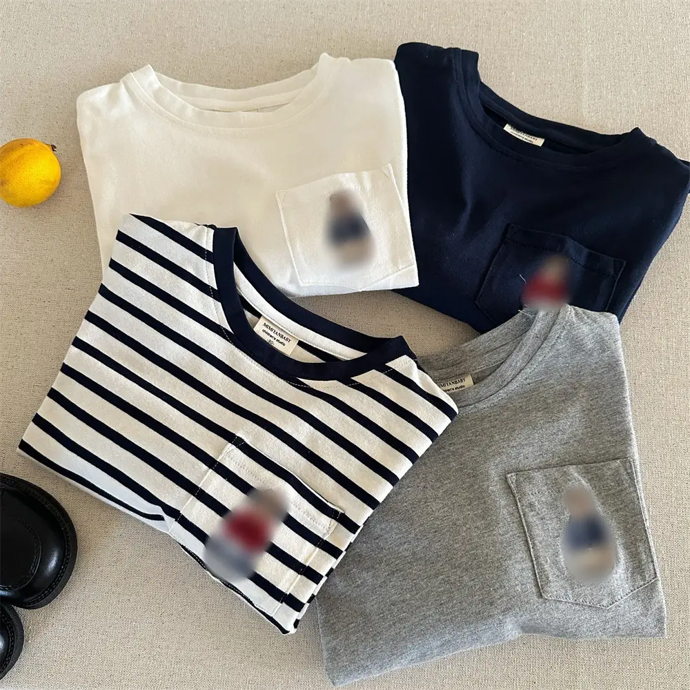 Children Striped Long Sleeve T-Shirt Bear Print - Image 6
