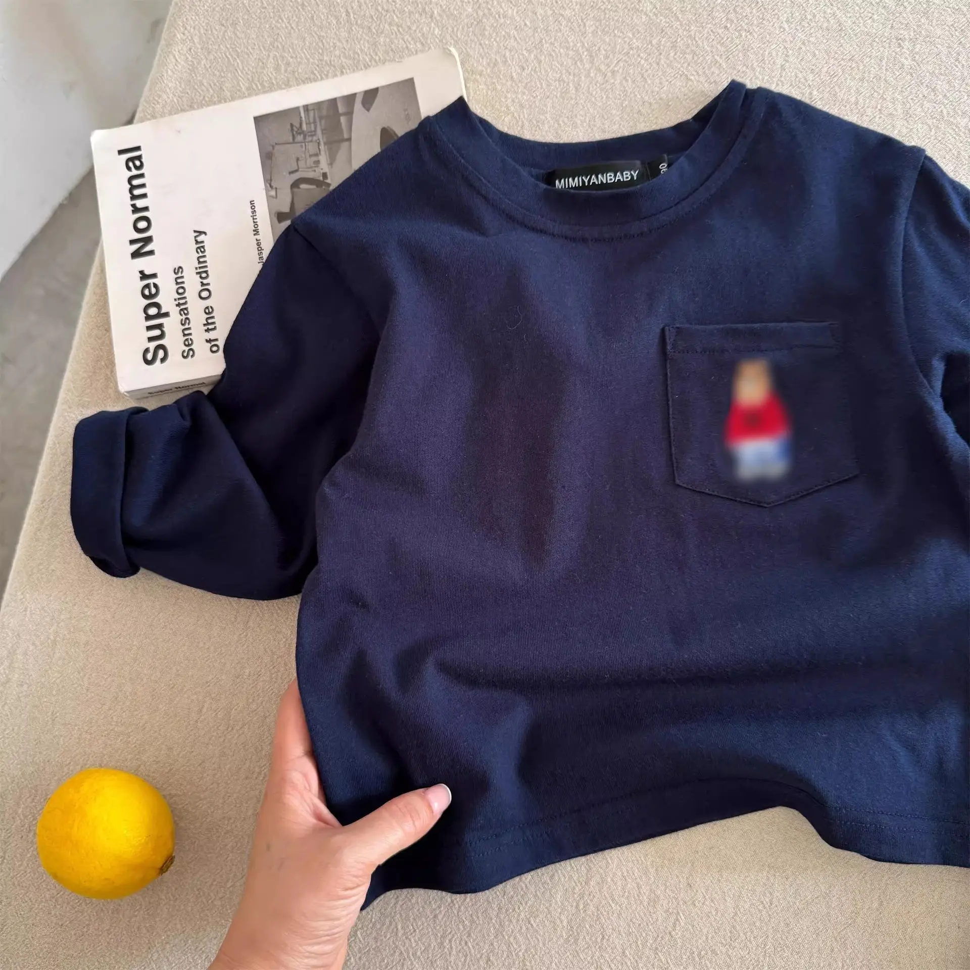 Children Striped Long Sleeve T-Shirt Bear Print - Image 3