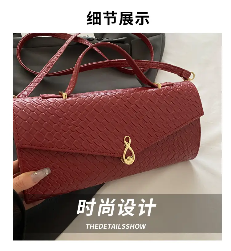 White Embroidered One-Shoulder Women's Clutch Bag — feature 3