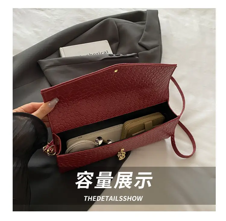 White Embroidered One-Shoulder Women's Clutch Bag — feature 7