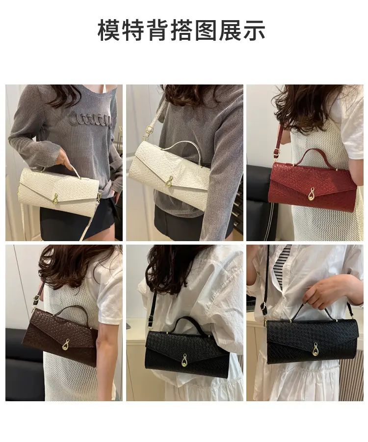 White Embroidered One-Shoulder Women's Clutch Bag — feature 8