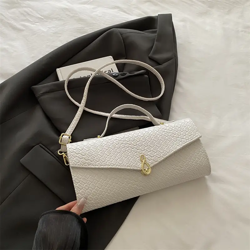 White Embroidered One-Shoulder Women's Clutch Bag - Image 2
