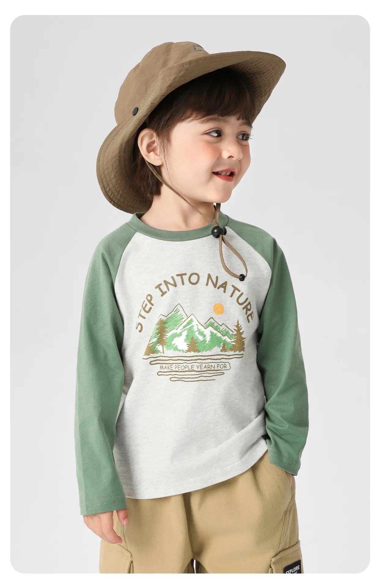 Right European Style Boys T-Shirt Pure Cotton Spring Green — feature 16