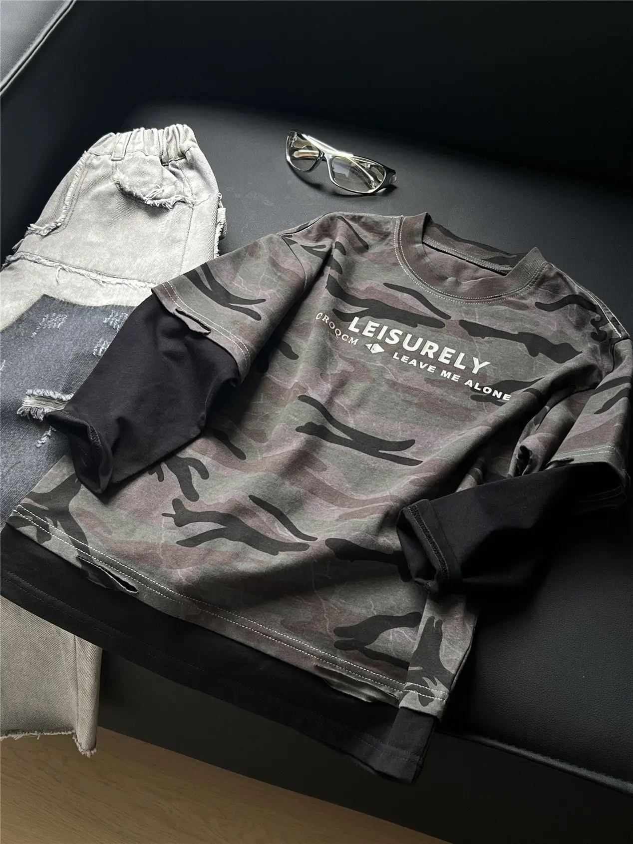 2026 Spring Boys Camo T-Shirt Set with Undershirt - Image 3
