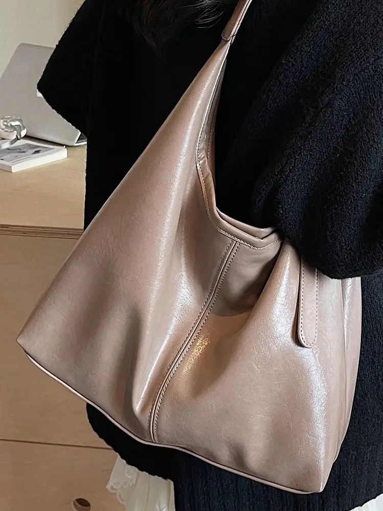 Women's Large Capacity Shoulder Bag Cream White - Image 8