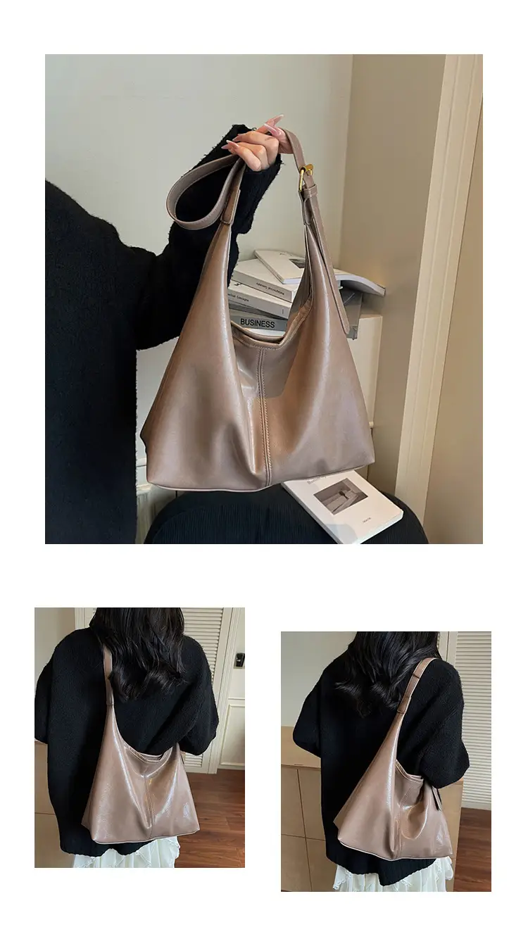 Women's Large Capacity Shoulder Bag Cream White — feature 13