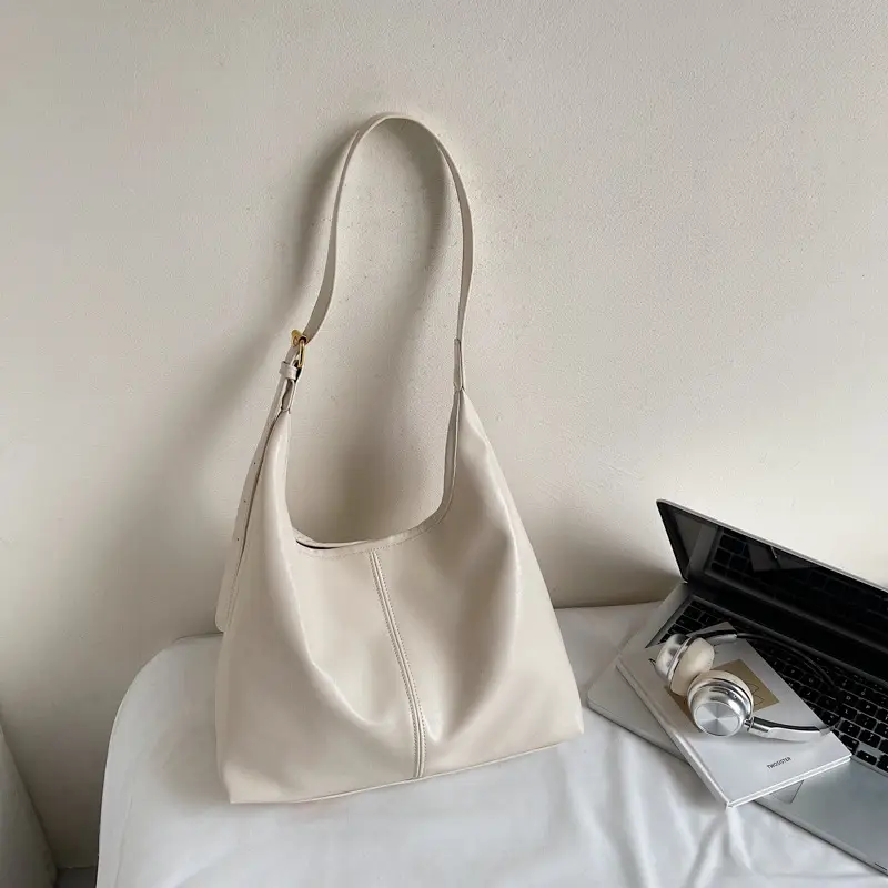 Women's Large Capacity Shoulder Bag Cream White — feature 29