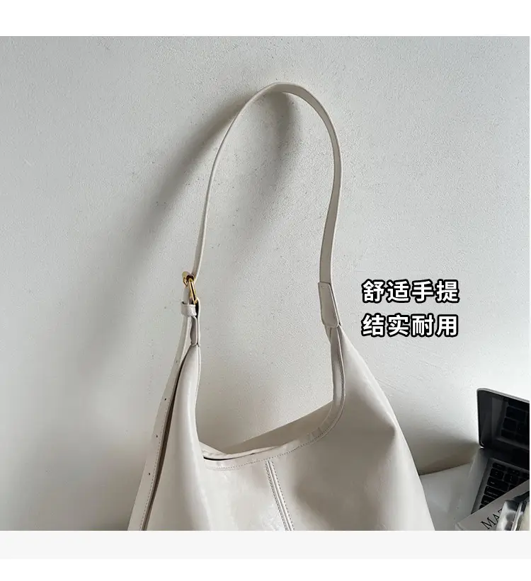 Women's Large Capacity Shoulder Bag Cream White — feature 6