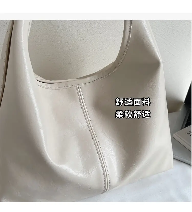 Women's Large Capacity Shoulder Bag Cream White — feature 7