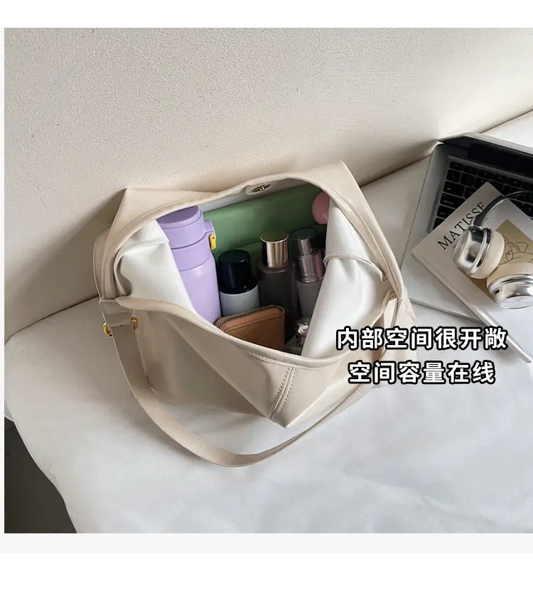 Women's Large Capacity Shoulder Bag Cream White — feature 8