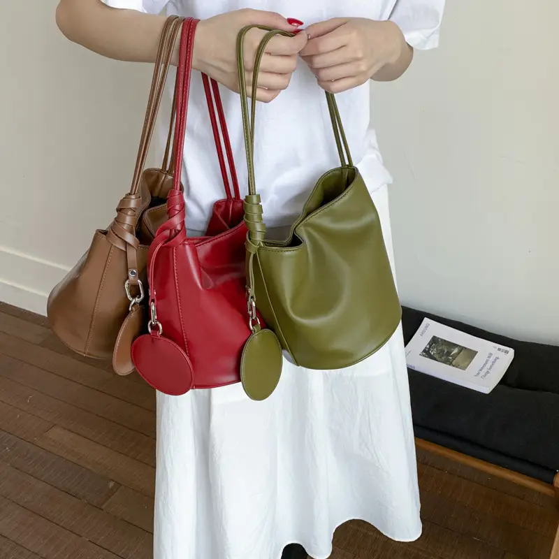 Retro Bucket Bag Women Brown 2025 New - Image 9