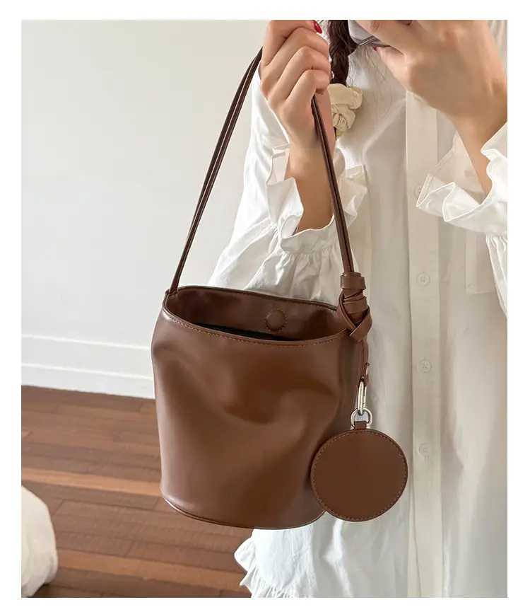Retro Bucket Bag Women Brown 2025 New — feature 12