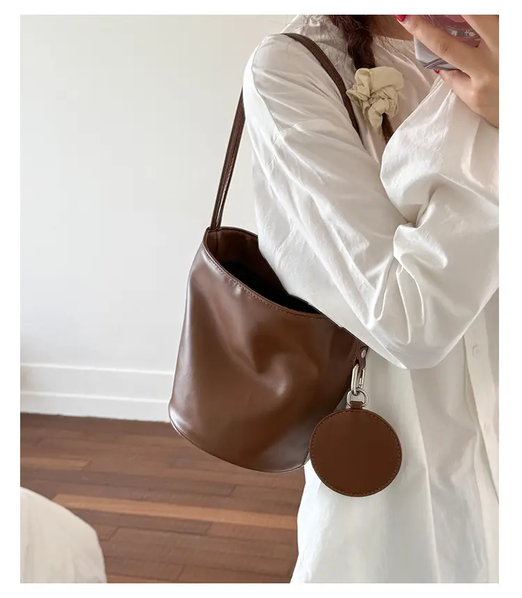 Retro Bucket Bag Women Brown 2025 New — feature 13