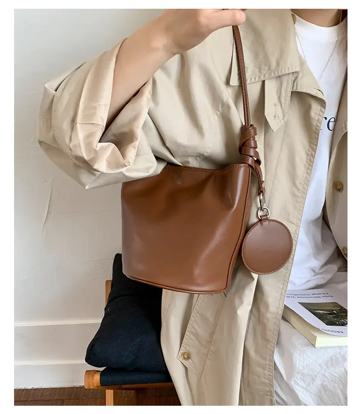 Retro Bucket Bag Women Brown 2025 New — feature 16