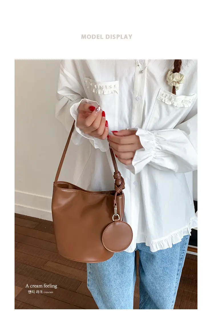 Retro Bucket Bag Women Brown 2025 New — feature 2