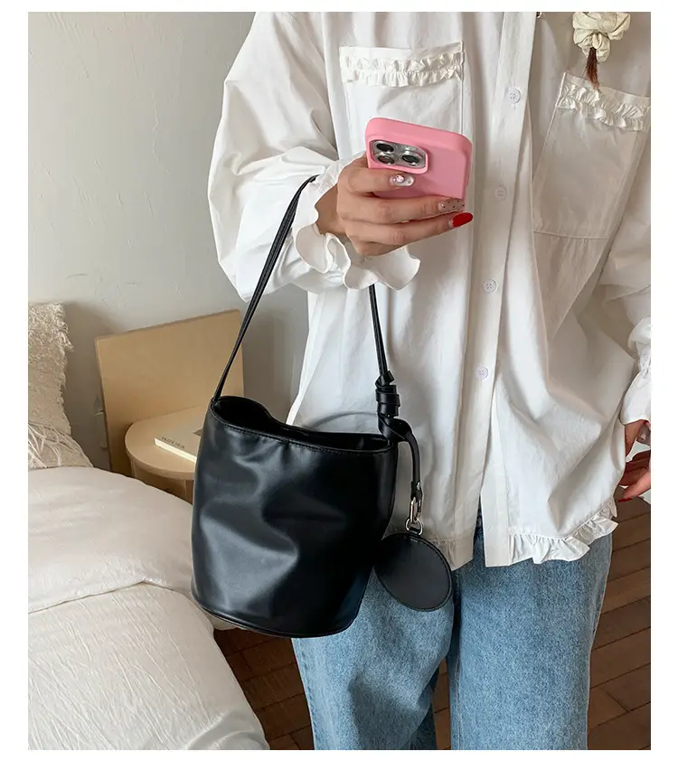 Retro Bucket Bag Women Brown 2025 New — feature 33