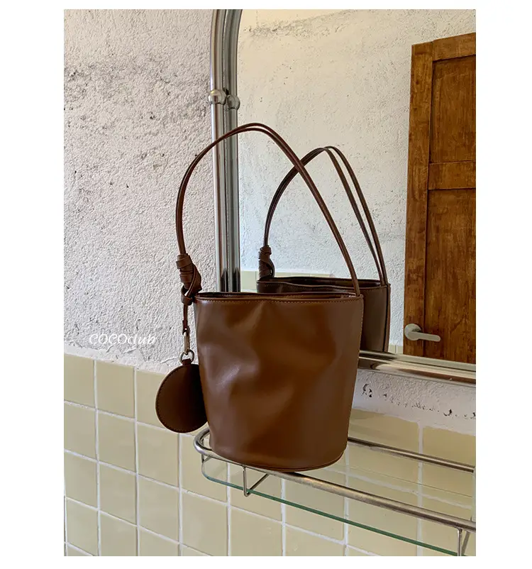 Retro Bucket Bag Women Brown 2025 New — feature 6