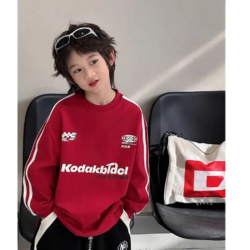 2025 Boys Red Kodak Sweatshirt Medium Large - Image 6