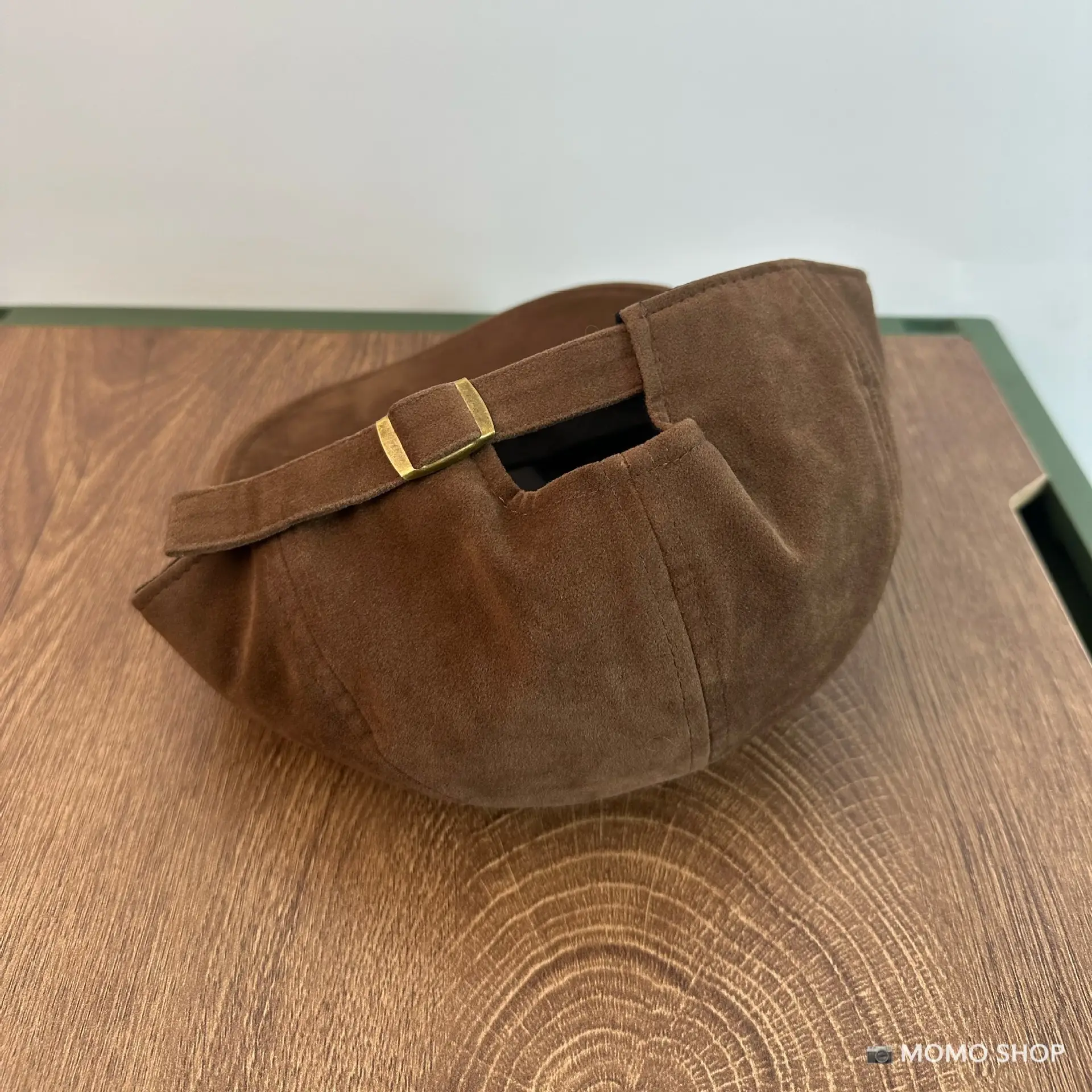 Maroon Suede Forward Cap Winter Warm Men Women Clothing — feature 11